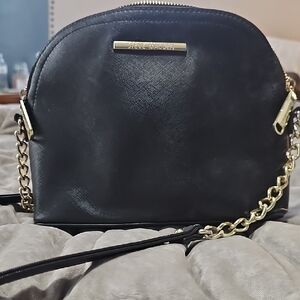 Steve Madden Black and Gold Crossbody Bag with Chain Strap